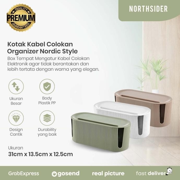 

Kotak organizer kabel charger cable management box Nordic style