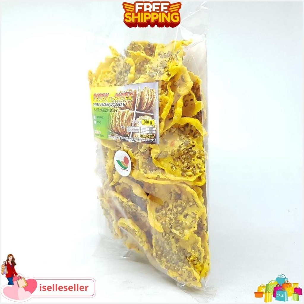 

Peyek Meyek Peyek Kacang Ijo Bulat Original 200G | Garing Enak Murah Termurah Kripik Hijau Crispy Bisa Cod