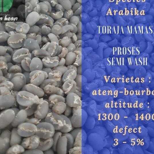 

Biji Kopi / Green Bean Arabika 1Kg - Toraja Mamasa - Gread1 - Whetthul