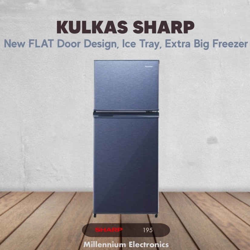 KULKAS SHARP SJ 195 MD LEMARI ES 2 PINTU SJ195MD SJ 195MD