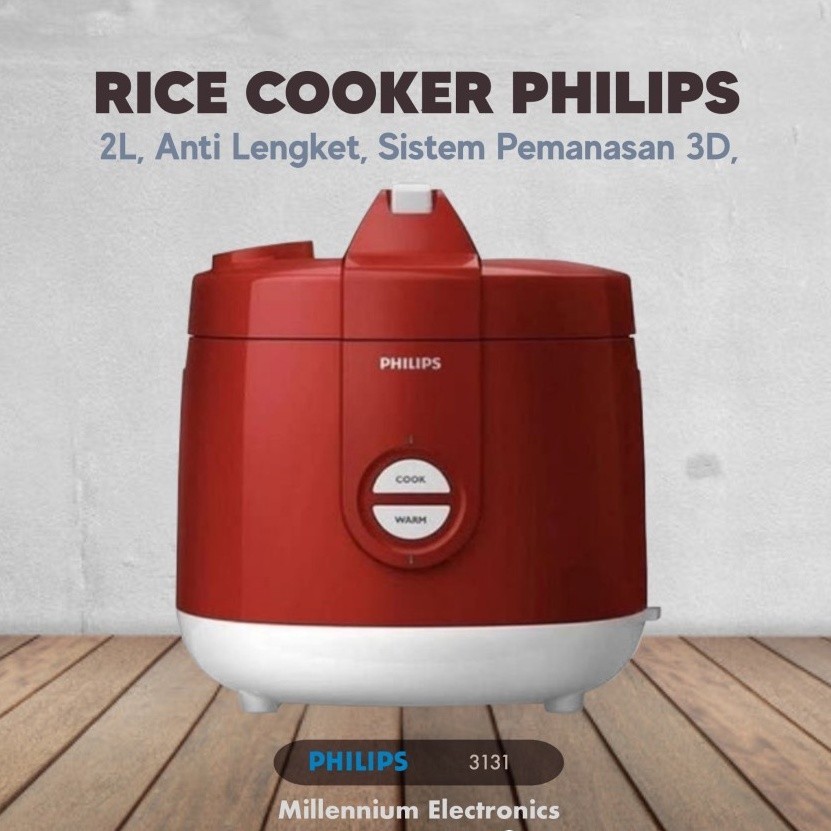 MAGIC COM RICE COOKER PHILIPS HD3131 HD-3131 HD 3131 2 LITER Penanak Nasi