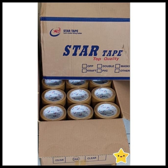 

HOT DEAL LAKBAN / SELOTIP / ISOLASI STAR TAPE KUALITAS OK !!! 48 X 90 YARD !!!!!!