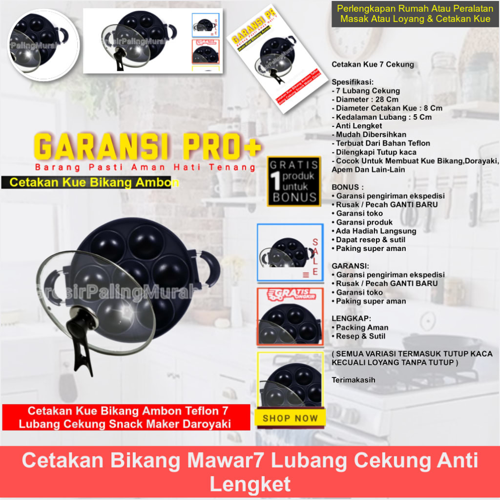 Cetakan Bikang Mawar7 Lubang Cekung Anti Lengket