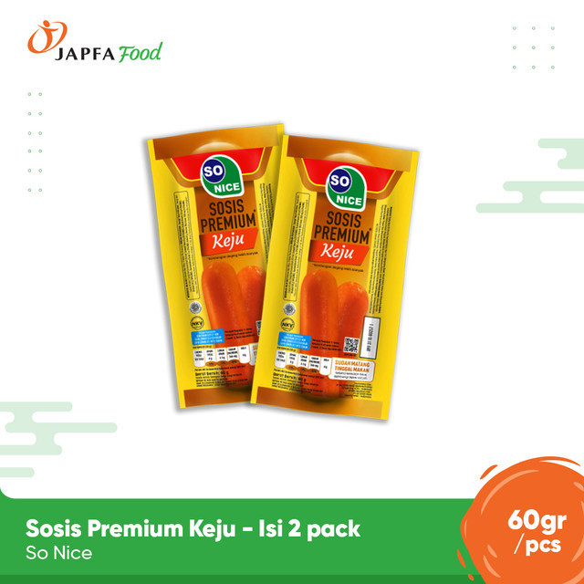 

So Nice Sosis Premium Keju 60gr - Isi 2 pcs