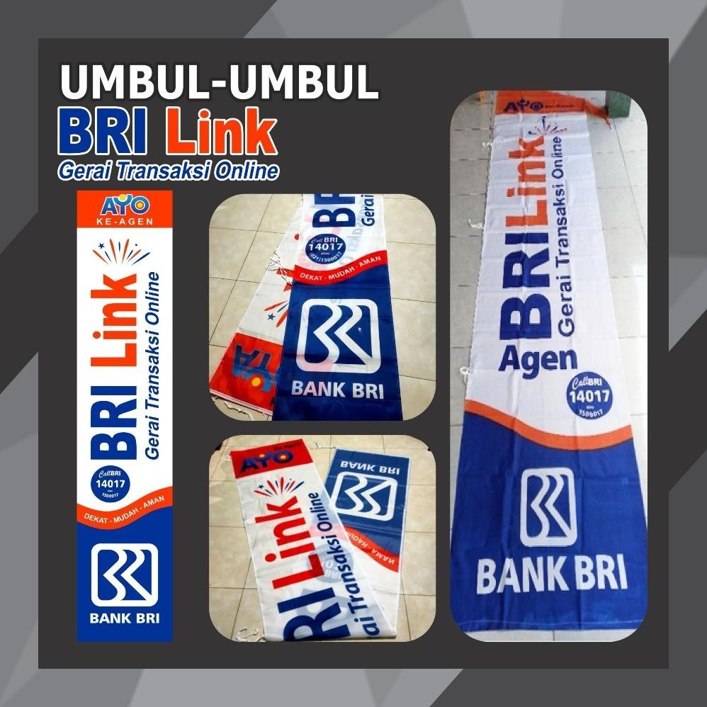Cod Umbul Umbul Agen Brilink / Bri Link Ready Stock Bisa Custom Nama Agen Bri Terlaris