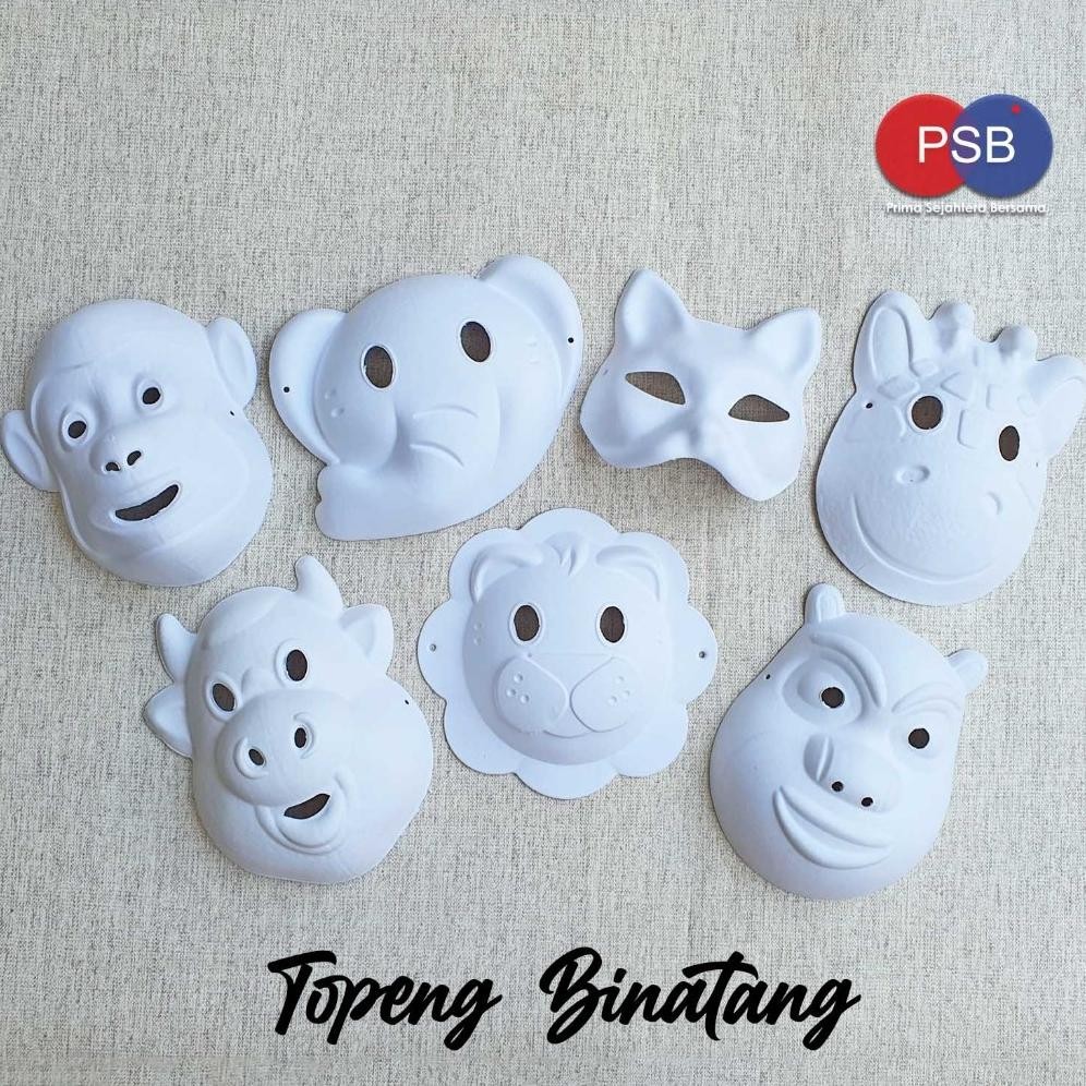 HJK Topeng Lukis Wajah Binatang / Topeng Polos / Face Mask TERLARIS