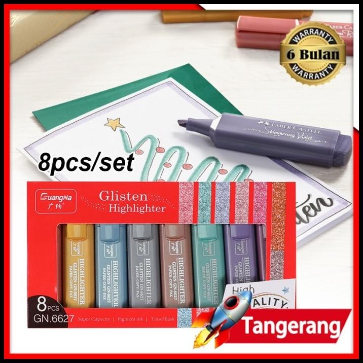 

GRATIS ONGKIR 8PCS/BOX FABER CASTELL HIGHLIGHTER TEXTLINER 8 WARNA 46 METALLIC !!