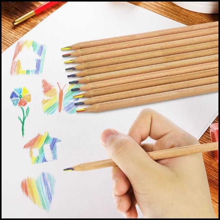 

HOT DEAL 10PCS/30PCS RAINBOW COLOR PENCIL / PENSIL PELANGI 4 WARNA