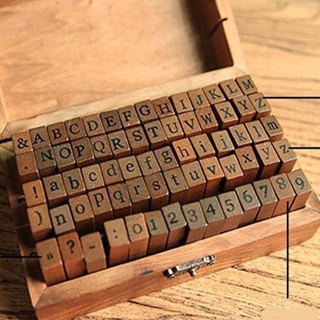 

Vintage Wooden Box Alphabet Number Stamp Cap Stempel Huruf Angka Aesthetic Retro Diy Jurnal Scrapbook Hb1306/1307