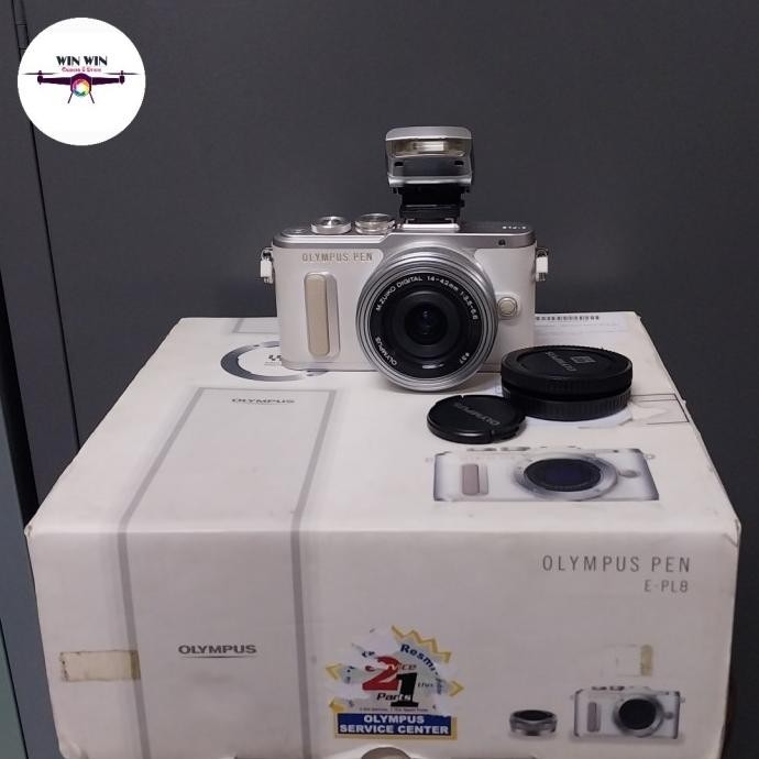 Kamera Camera Mirrorless Olympus E-Pl8 Epl8 Lensa Kit 14-42Mm Putih Original