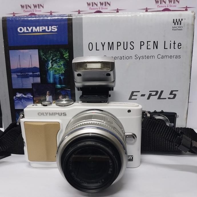 Kamera Camera Mirrorless Olympus E-Pl5 Lensa Kit 14-42Mm Original