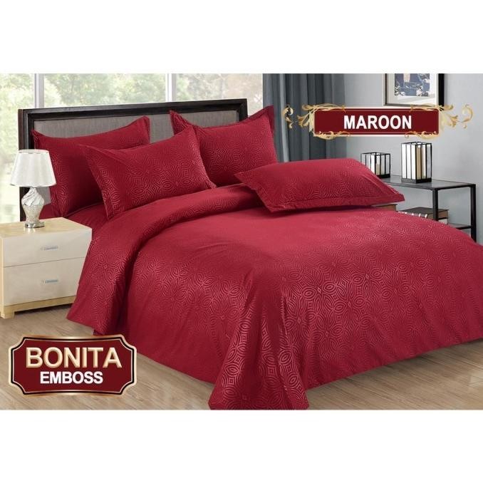 Bonita - Bedcover Set 180X200 Bonita Polos Emboss - Sprei Bonita Polos