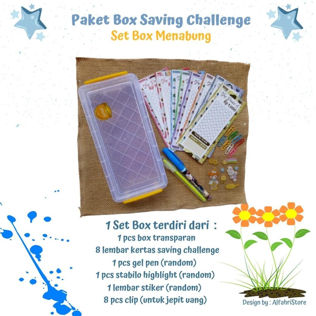 

gd-8 Paket Box Saving Challenge / Set Box Menabung Berkualitas