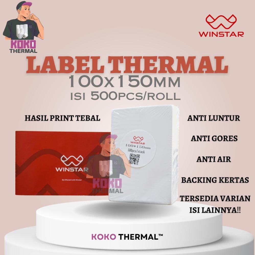 

er-87 Label Stiker Thermal 100x150 mm 10x15cm 500pcs Termurah