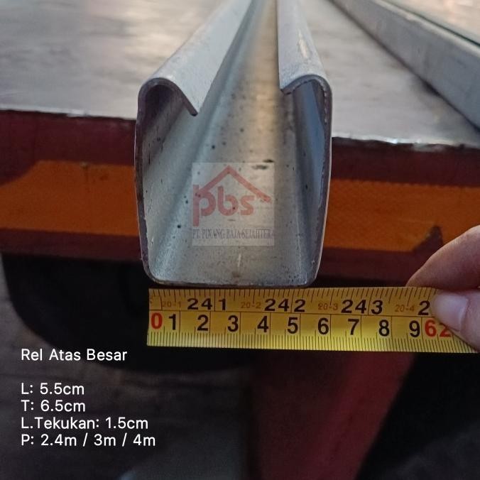 Rel Gantung Pintu Besi Atas ( Rel Besar ) 2,4M 4M