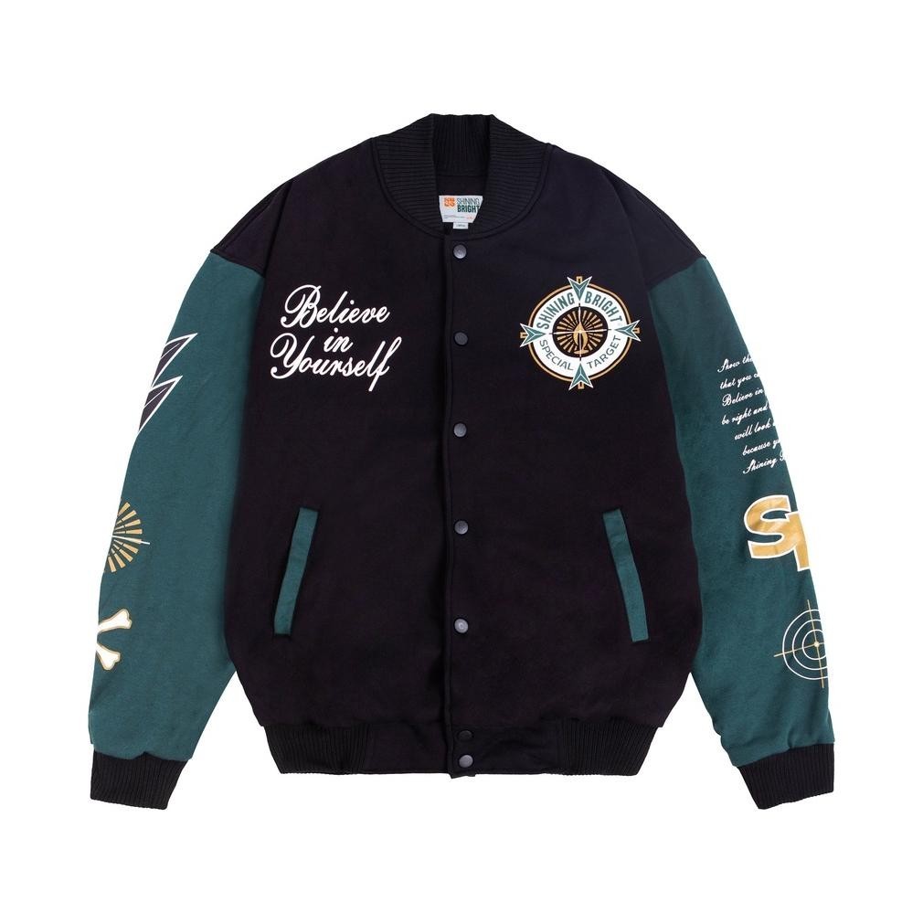 Jaket Pria Keren Shining Bright Spesial Target Varsity Black