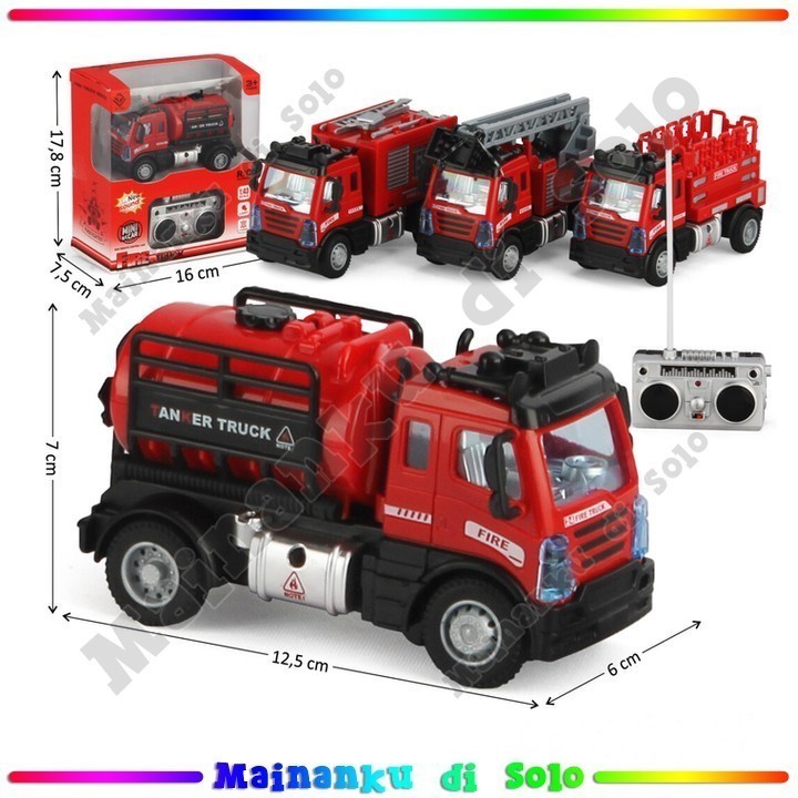 [Mainanku] Remot Control Truk Pemadam 1:43 Suara Lampu Fire Truck 27MHz 4 Chanel 6160QRST 4 Model Ma