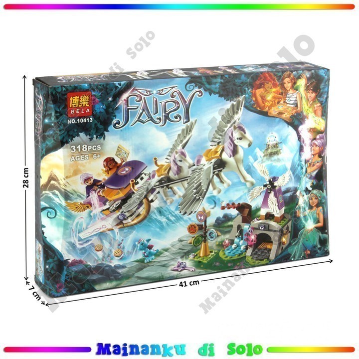 [Mainanku] Mainan Anak Block Mini Kereta Kuda Pegasus Bela Fairy Mainan Assembly