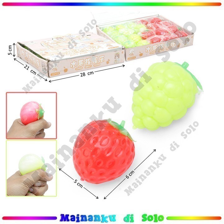 [Mainanku] [GROSIR] Mainan anak Squish Ball Buah/Karakter/Hewan/Doraemon/Beruang Murah