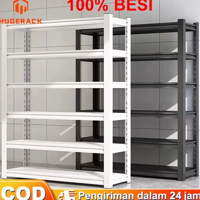 semua besiRak besi siku 5 susun Rak gudang Rak Besi Susun Serbaguna