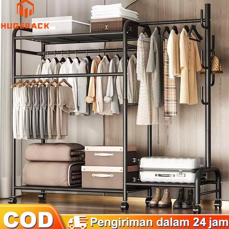 Rak Gantungan Baju Besi Stand hanger Jemuran Baju Jemuran Pakaian Portable  Rak Baju Serbaguna  Gant