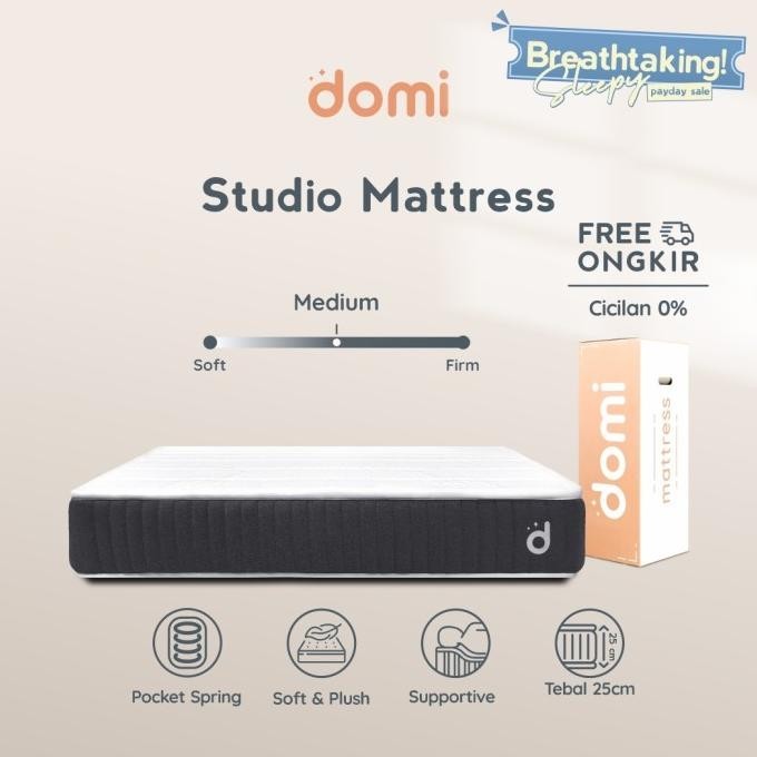 Domi Studio Mattress - Kasur Pocket Spring Bed Motion Isolation