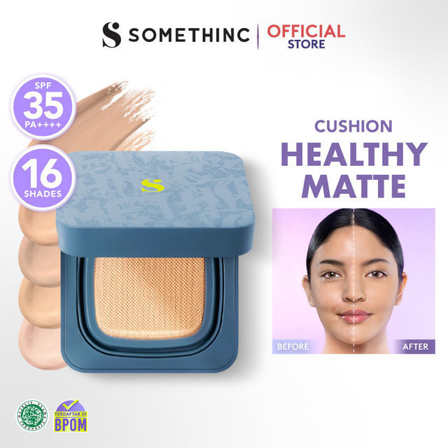 SOMETHINC HOOMAN Breathable Cushion Cover SPF 35 PA++++ - Cushion Dengan Skin Matte Finish Anti Grea