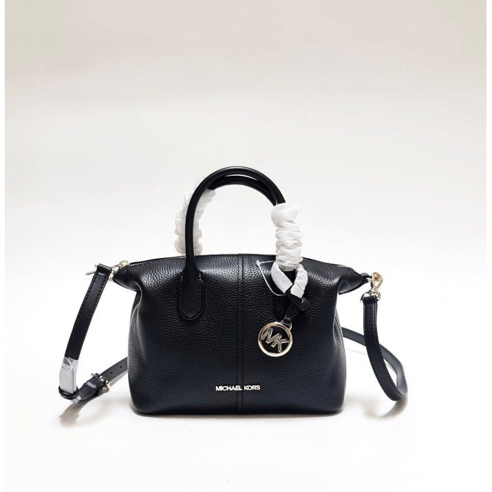 TAS WANITA MICHAEL KORS MK HYDE SM SATCHEL LEATHER BLACK ORIGINAL