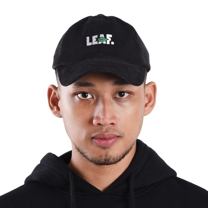 Leaf Og Logo Corduroy Black Dad Cap