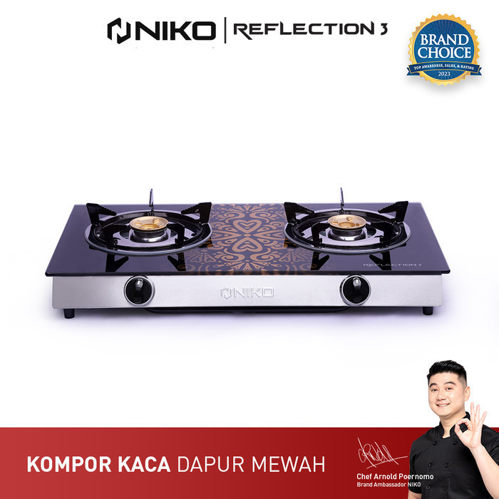 Kompor Gas 2 Tungku Kaca - NIKO Reflection