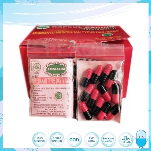FIRALUM STRIP ISI 12 KAPSUL CACING MEREDAKAN TYPUS MAAG DILONG TILUNG TIPES TIPUS DIJAMIN ORIGINAL