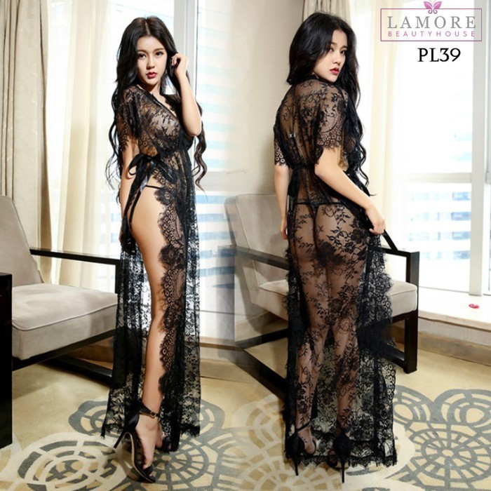 FREE ONGKIR LINGERIE JUMBO BATWING SEXY BAJU TIDUR WANITA LACE HITAM PL39