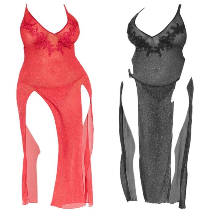 TERMURAH L1175 Lingerie Baju Tidur Haram Jumbo Big Size Long Dress Sexy Seksi