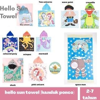 TERBARU Hello Sun Towel / Handuk Ponco Renang / handuk anak / handuk renang