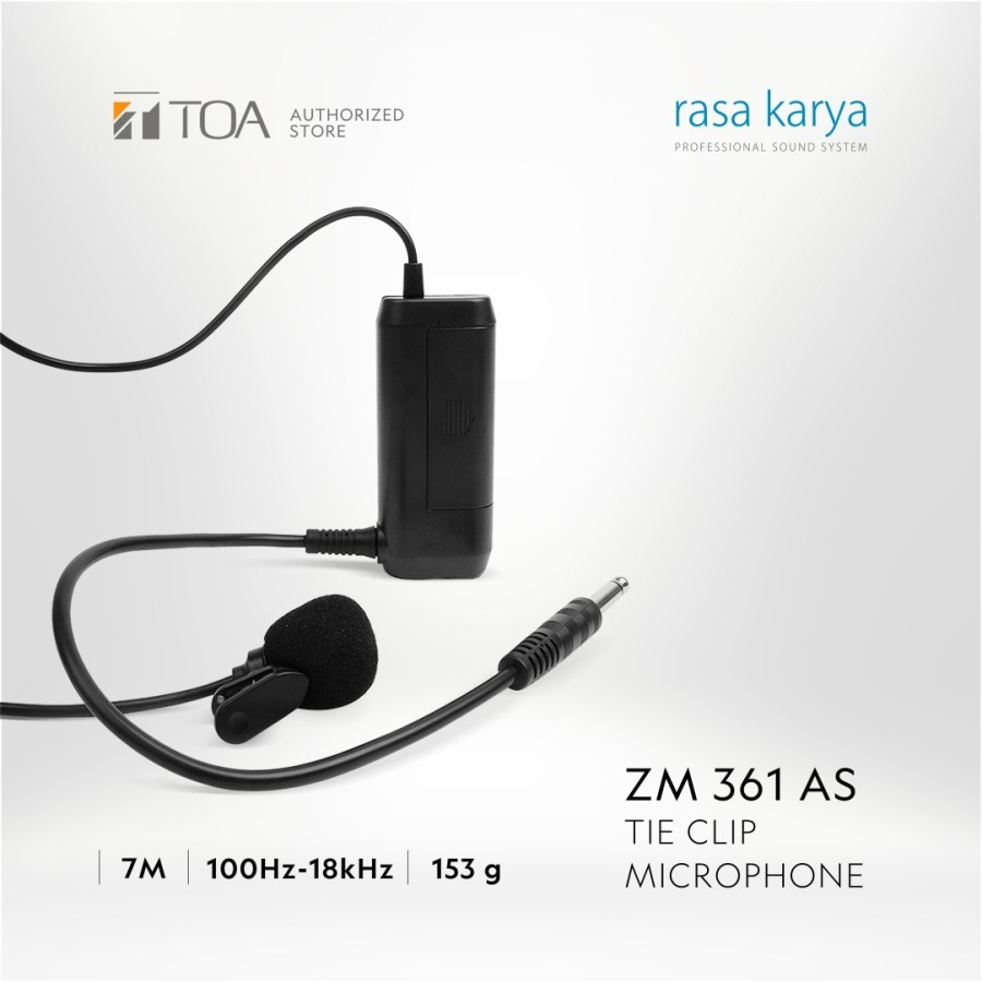 TOA ZM-361-AS Clip Microphone Mic Jepit ZM361 ZM361AS Klip 361AS Ori