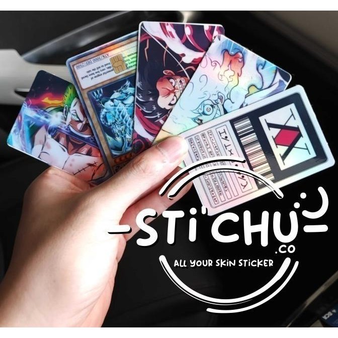 

Sticker Kartu Atm Skin Card CUSTOM GAMBAR geto card Flazz Emoney dll