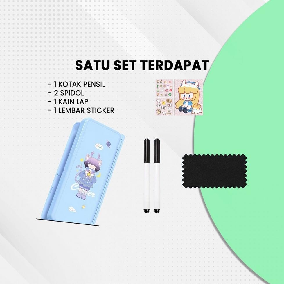 

Dgf-4 Tempat Pensil Lipat 2In1 Multifungsi Tempat Penyimpanan Alat Tulis Anak Sekolah / Pencil Case Book Holder Portable / Kotak Pensil Lipat Dengan Tatakan Buku Dan Papan TulisMiniPraktis Bunda A73 Promo