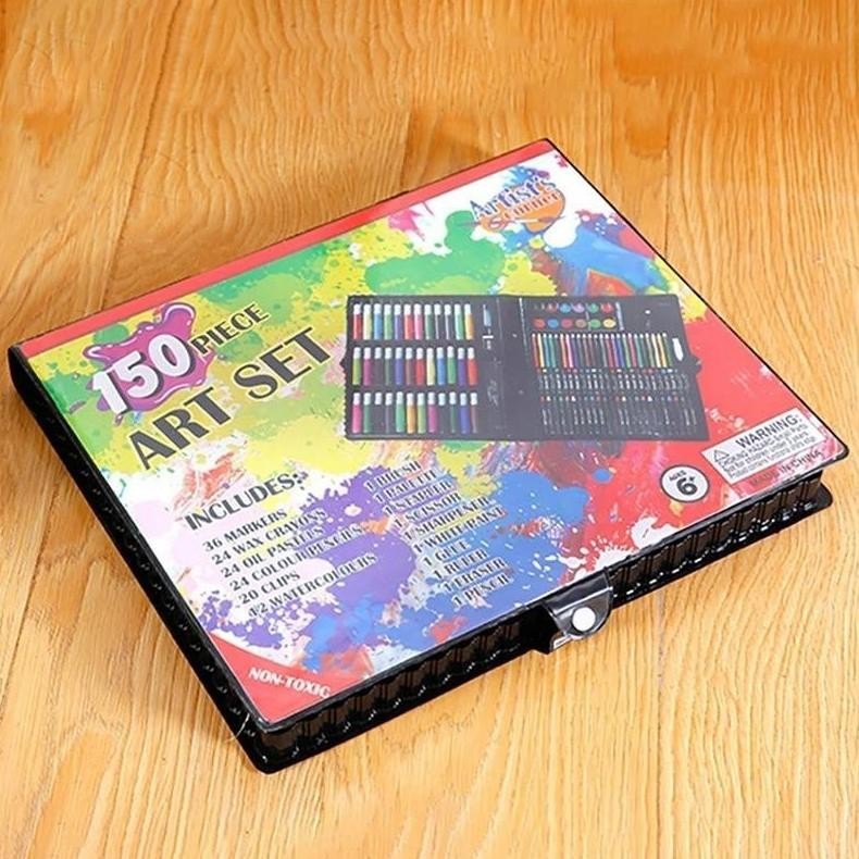 

Ad-56 150Pcs Crayon Set Art Set Isi 150 Pcs Pensil Warna Set Anak Crayon Full Set Alat Lukis Cat Krayon Promo