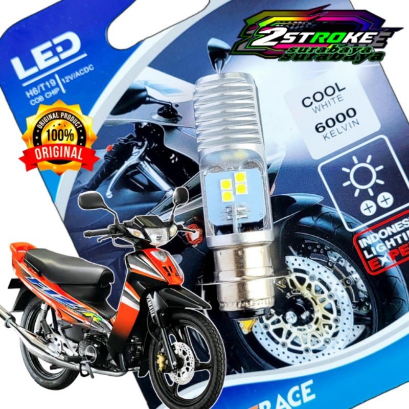 Lampu Depan Motor LED YAMAHA F1ZR FIZ R Putih Terang H6/ T19 Ac/Dc 12Volt Pengganti Dop/Bohlam Wr