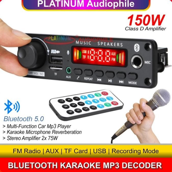 Modul Mp3 Amplifier Bluetooth Karaoke Microphone Echo Diy Class D 150W