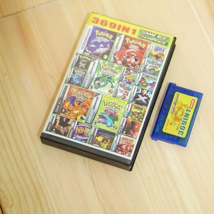 Cartridge kaset gameboy advance 369in1 repro pokemon mario include