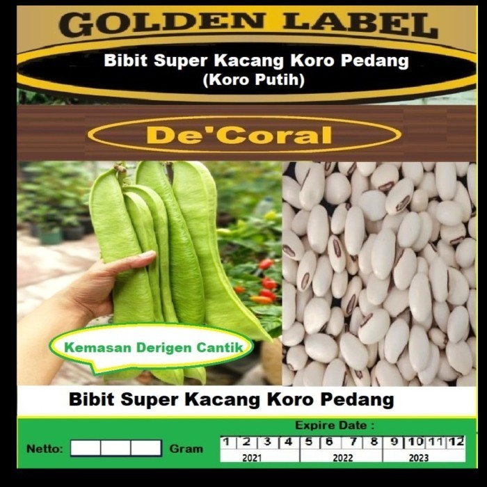 Bibit Super Kacang Koro Pedang Kemasan DerigenBenih Kacang Koro Putih
