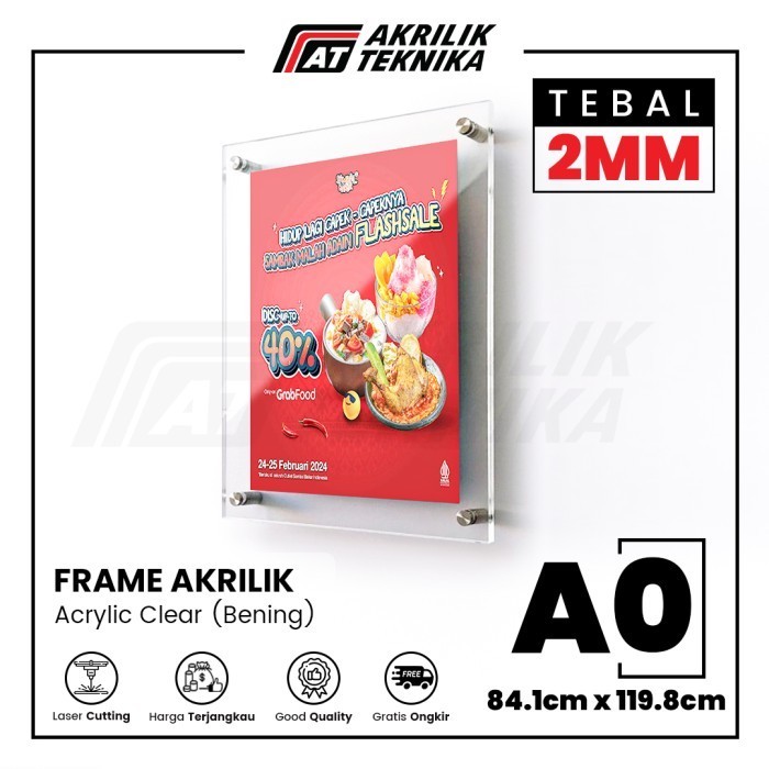 Terbaru Frame / Bingkai / Display Poster Akrilik Berkualitas Ukuran A0 Promo Terlaris