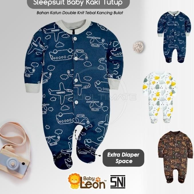 Baby Leon Jumpsuit Bayi Kaki Tutup Lengan Panjang Bayi Bc S002