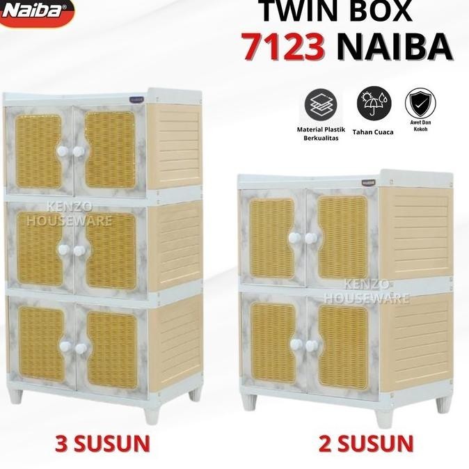 Laci Loker Twin Box 4 Susun Naiba Lemari Plastik Baju Minimalis Murah Kualitas Premium
