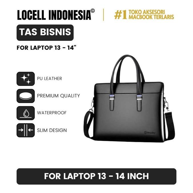 Tas Selempang Laptop 13 14 Inch PU Leather Kulit Premium Tas Bisnis