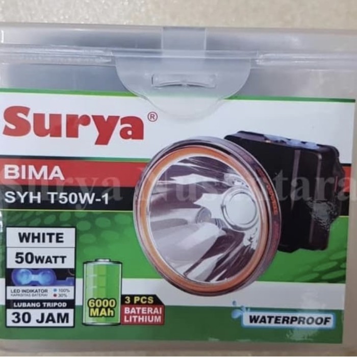 SENTER KEPALA SURYA BIMA 50 WATT CAHAYA PUTIH ATAU CAHAYA KUNING