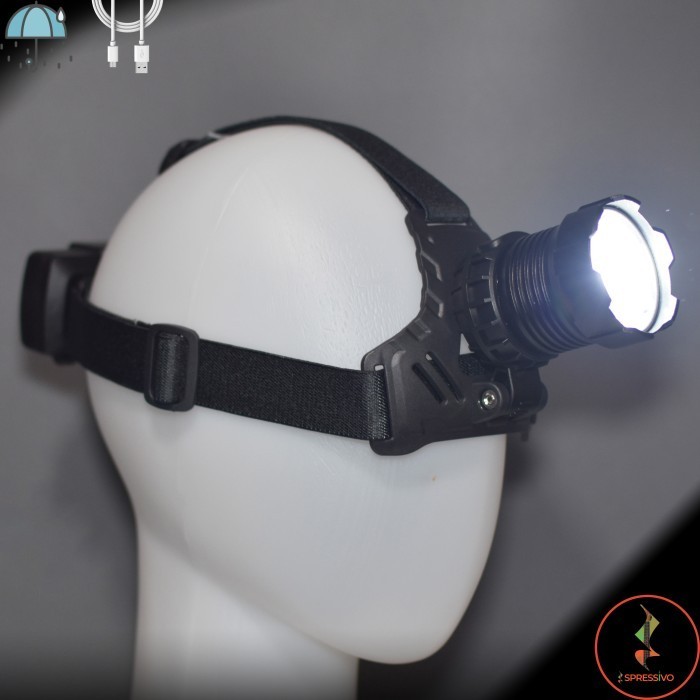 SENTER KEPALA XHP-90 ZOOM CAMPING OUTDOOR USB-CHARGE