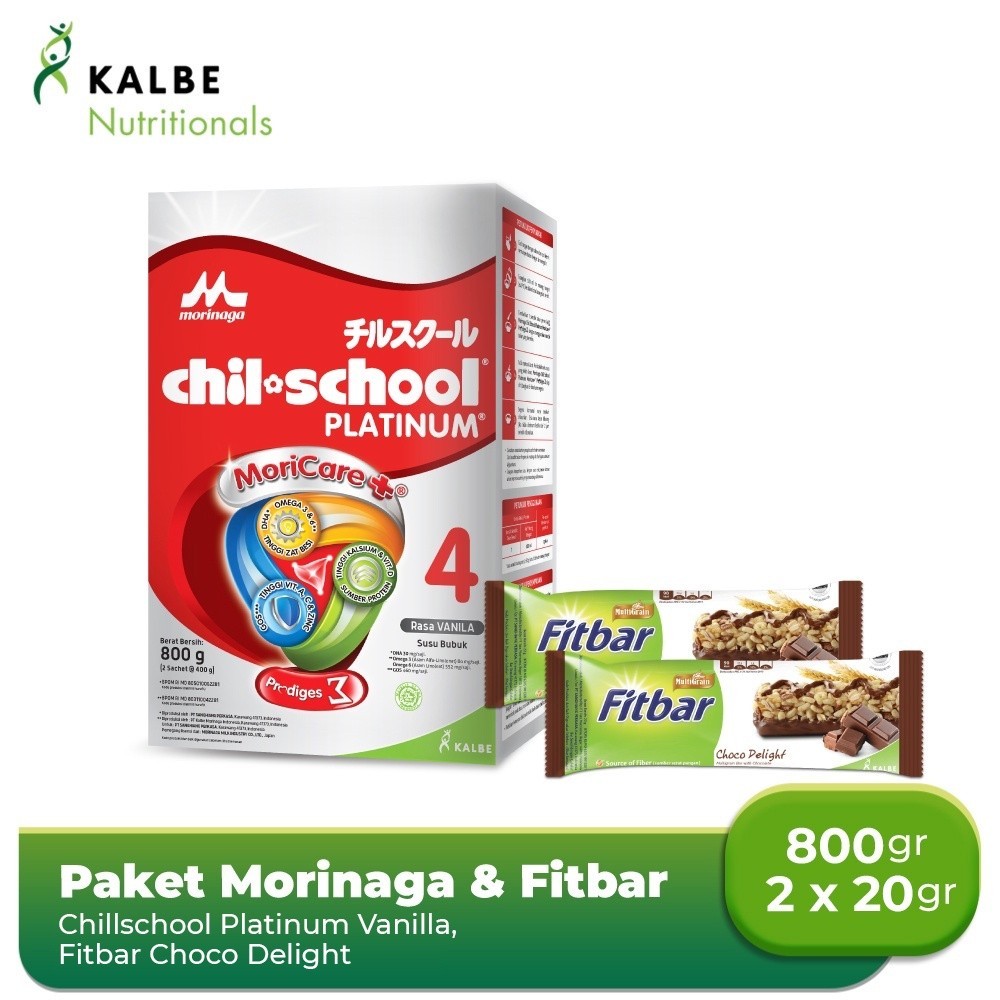 

Paket Morinaga ChilSchool Platinum Vanila 800gr dan 2 Fitbar Choco