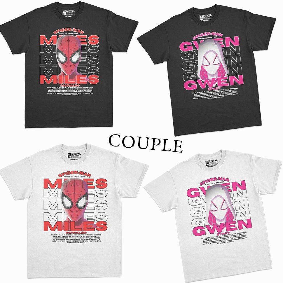 Terbaru Kaos Baju Couple Gwen Miles Z2 Spiderman Kaos Couple Kaos